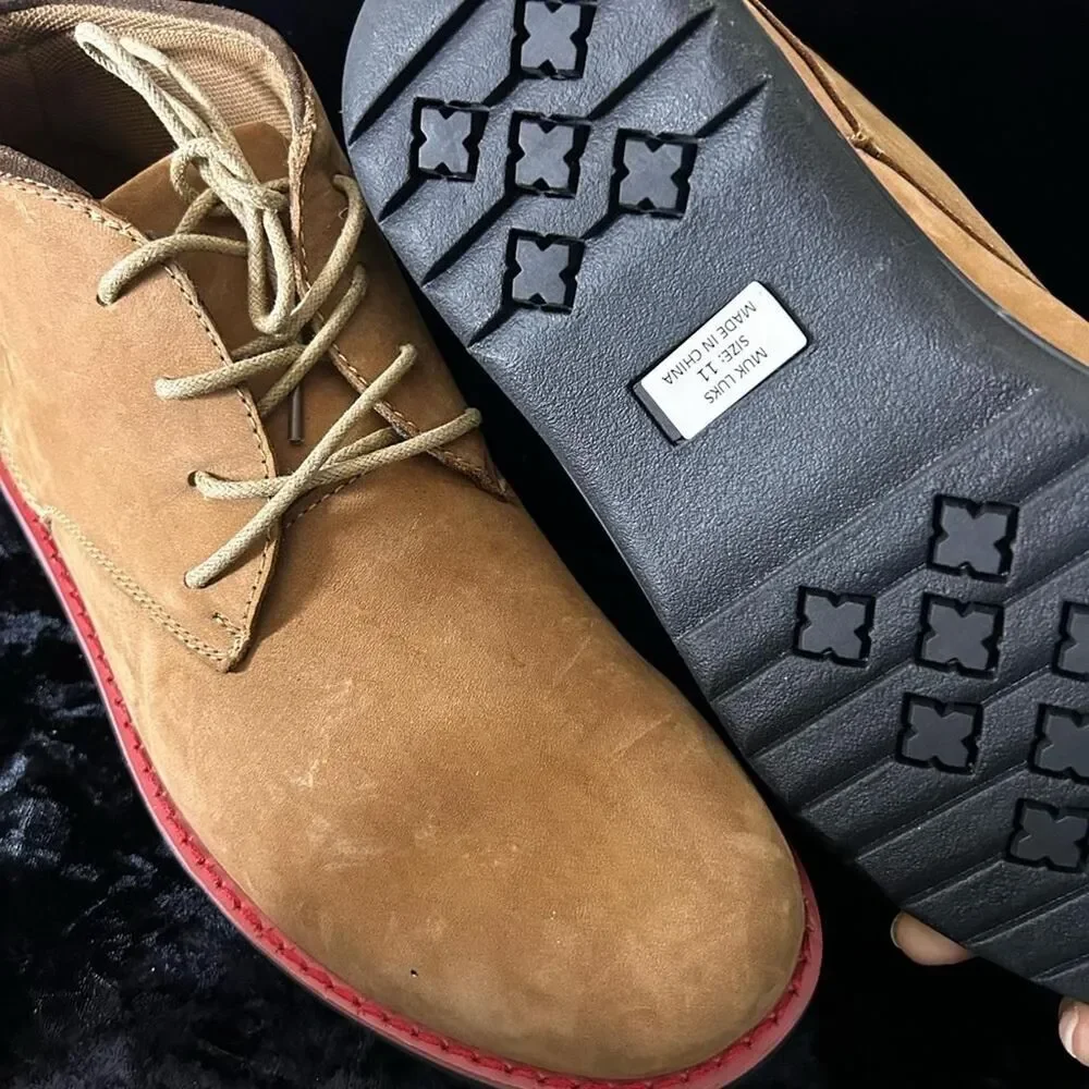 Muk-luks Men's Tan and Red Boots